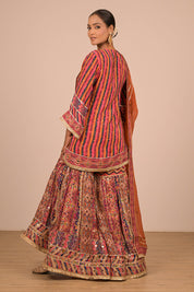 Orange Sharara Suit With Bag