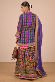 Purple Sharara Set With Bag