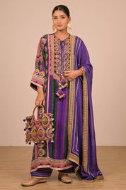 Purple Suit With Dupatta And Bag
