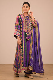 Purple Suit With Dupatta And Bag
