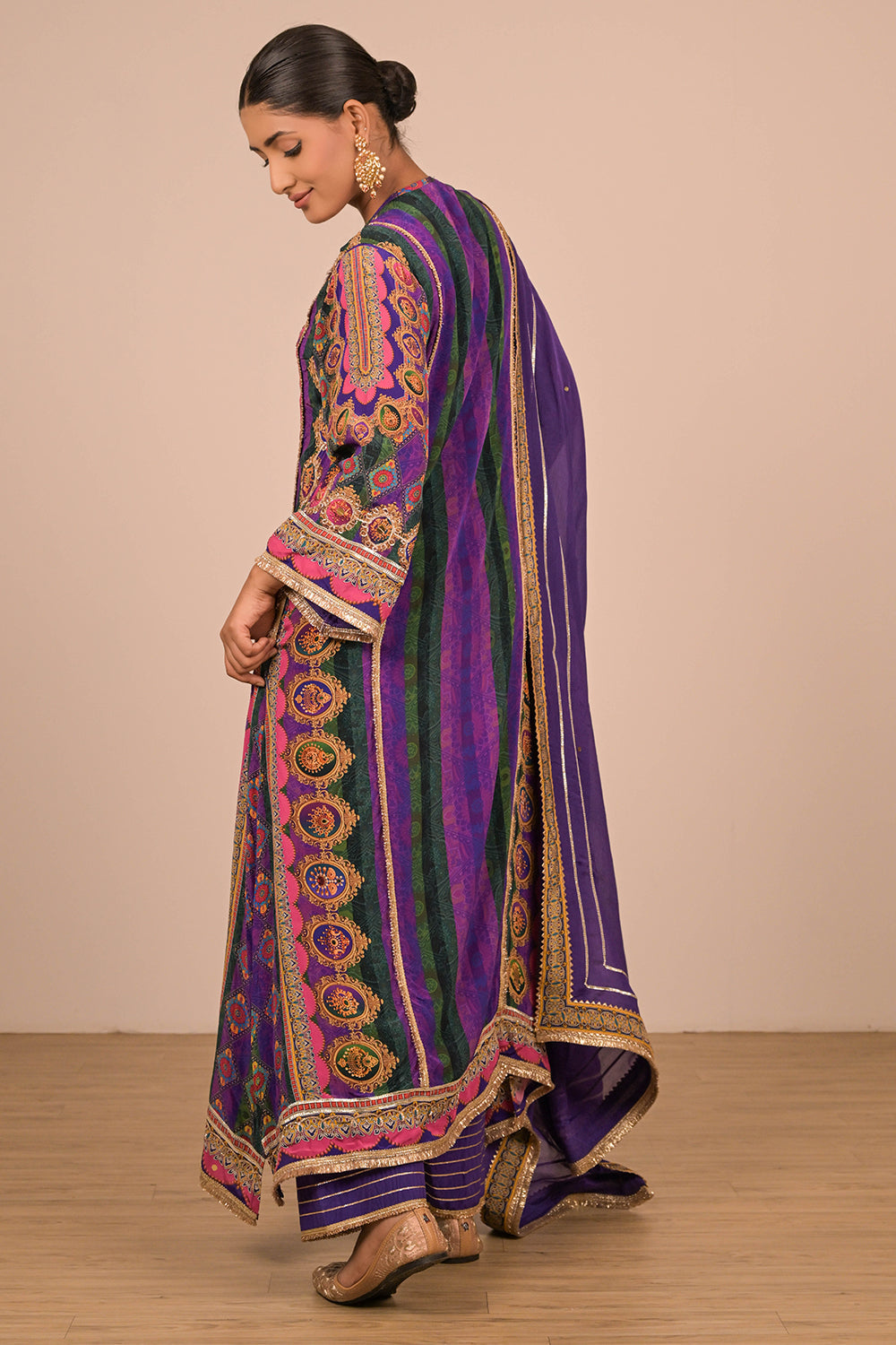 Purple Suit With Dupatta And Bag