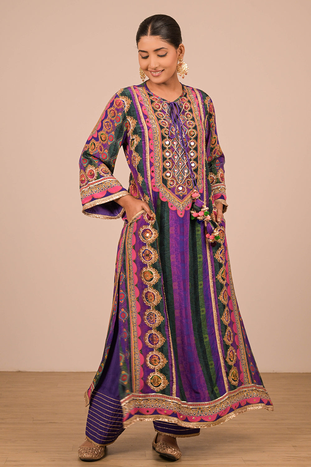 Purple Suit With Dupatta And Bag
