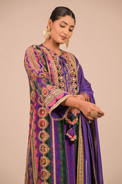 Purple Suit With Dupatta And Bag