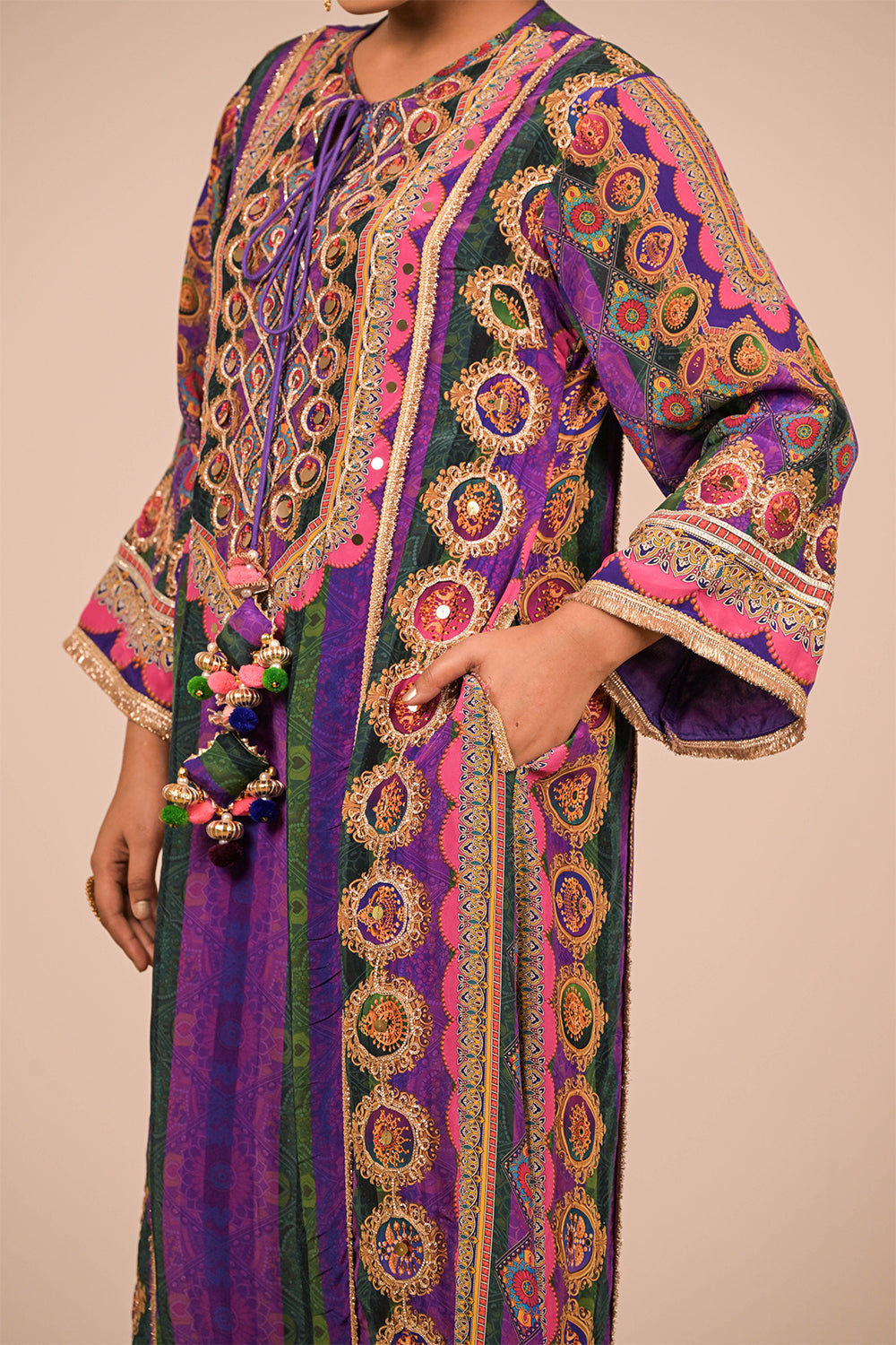 Purple Suit With Dupatta And Bag