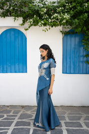Blue Shyen Skirt Set