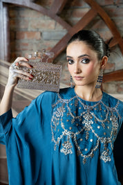 Blue Mirage Silver Embroidered Pallazzo Set
