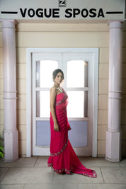 Rani Pink Smoking Saree