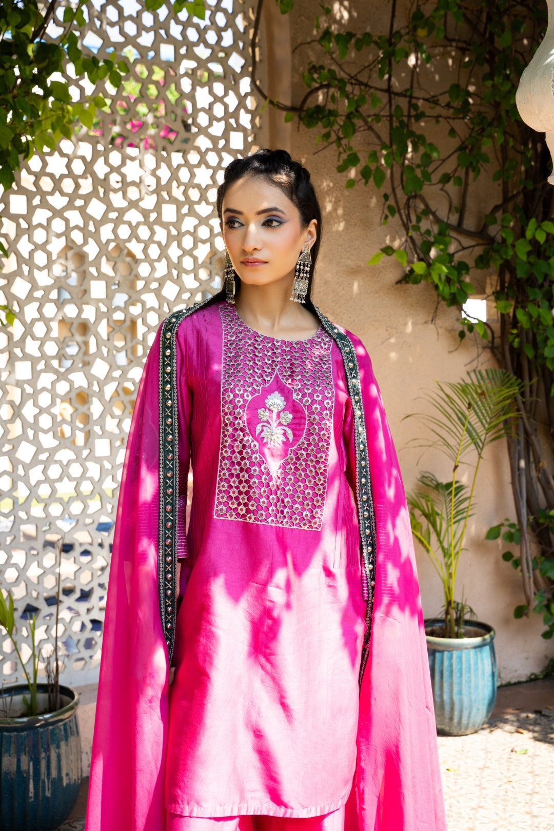 Rani Pink Coins Yoke Pallazzo Set