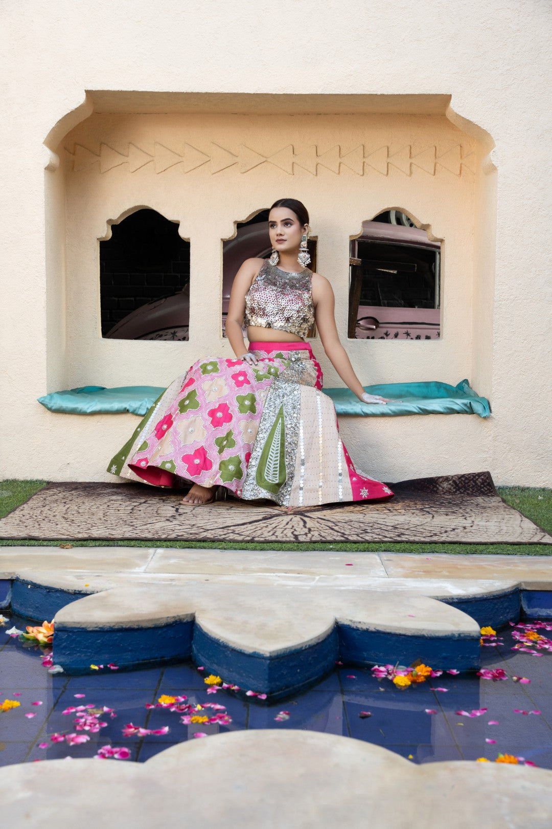 Multi Hanging Coins Choli Lehanga