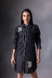 Coalex Floral Patch Shirt Dress