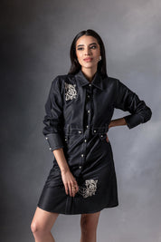 Coalex Floral Patch Shirt Dress