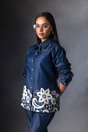 Midnight Blue Denim Patch Co-ord Set