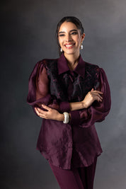 Plum Roses Yoke Co-ord Set