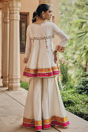Jugni Ivory Sharara Set