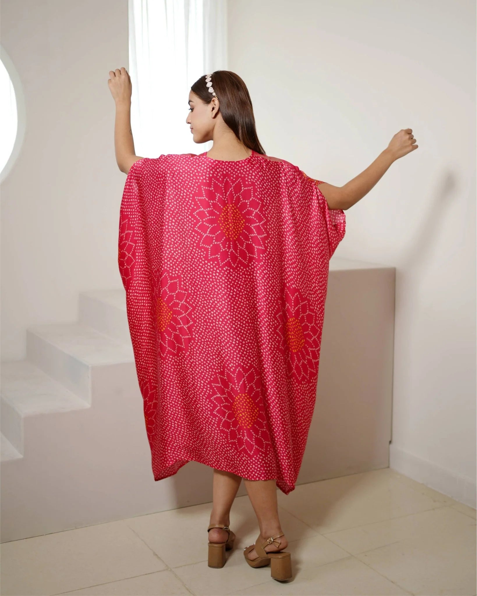 Fuschia Kaftan Bandhej