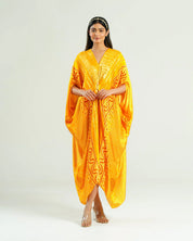 Mustard Yellow Kaftan Bandhej