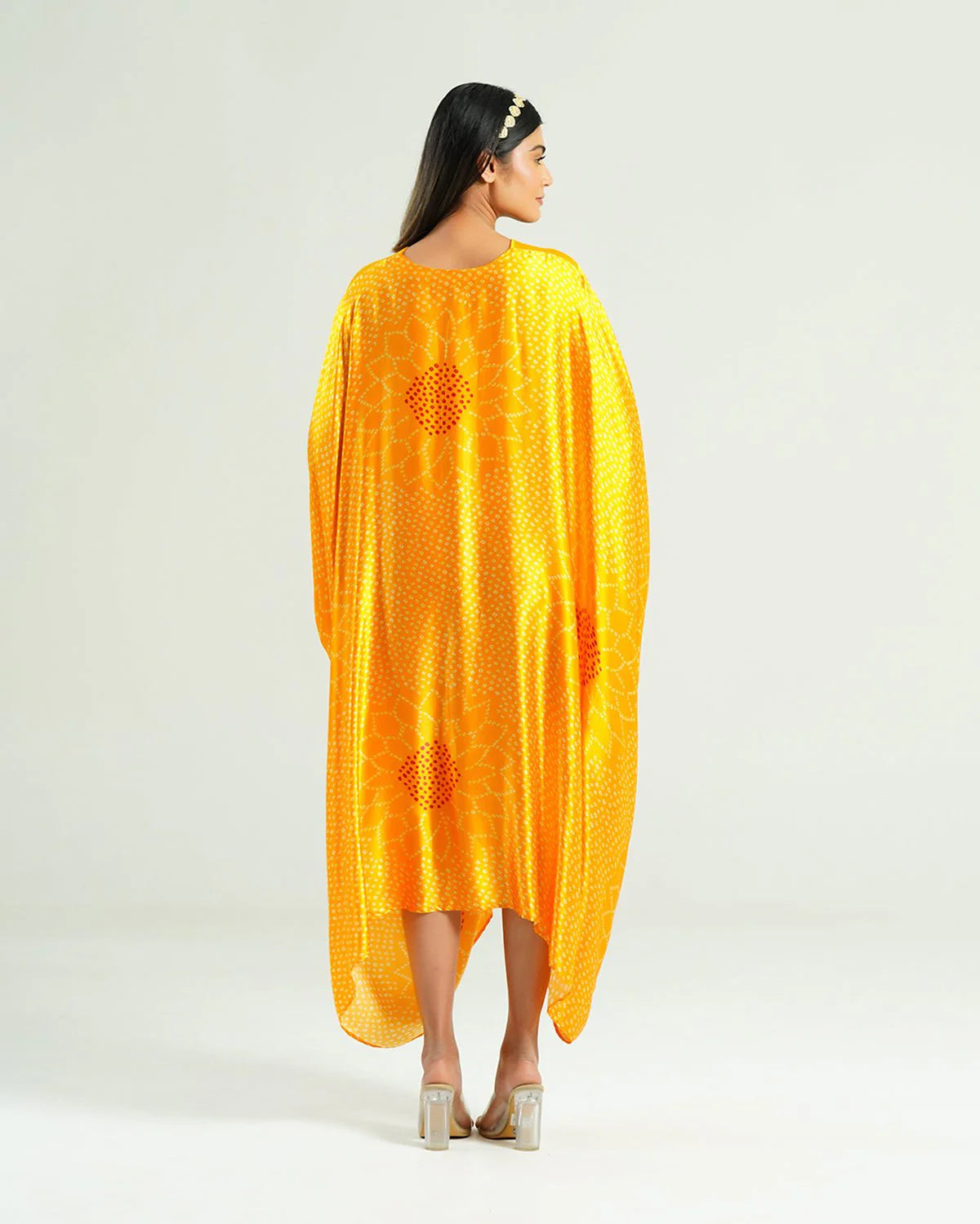 Mustard Yellow Kaftan Bandhej