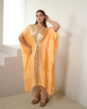 Peach Kaftan Bandhej