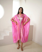 Pink Kaftan Bandhej