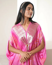 Pink Kaftan Bandhej