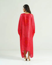 Red  Kaftan Bandhej