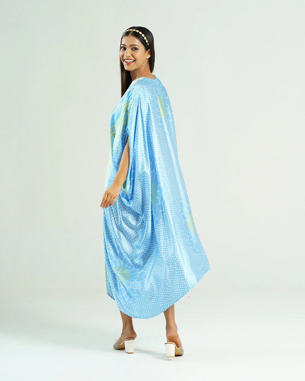 Sky Blue Kaftan Bandhej