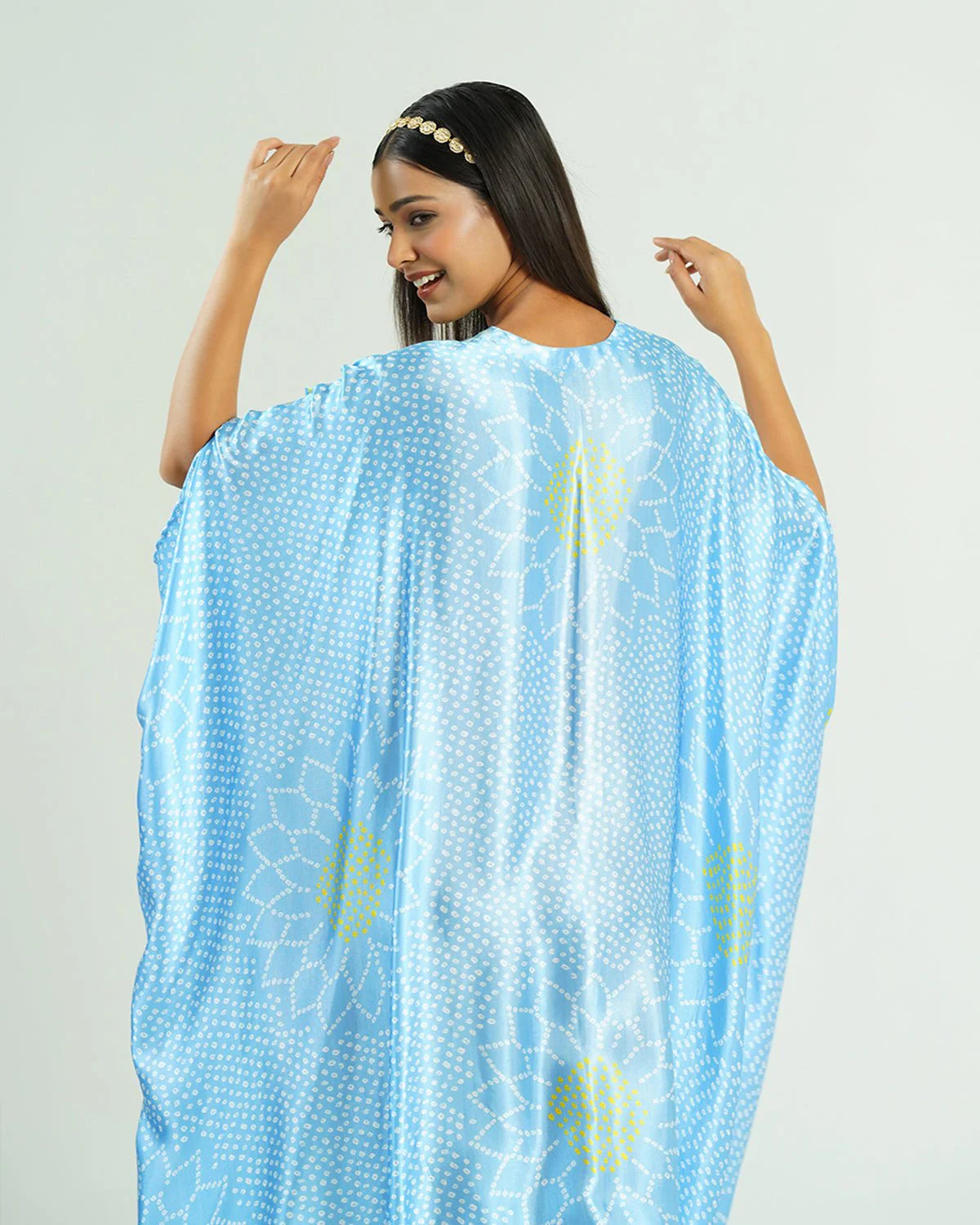 Sky Blue Kaftan Bandhej