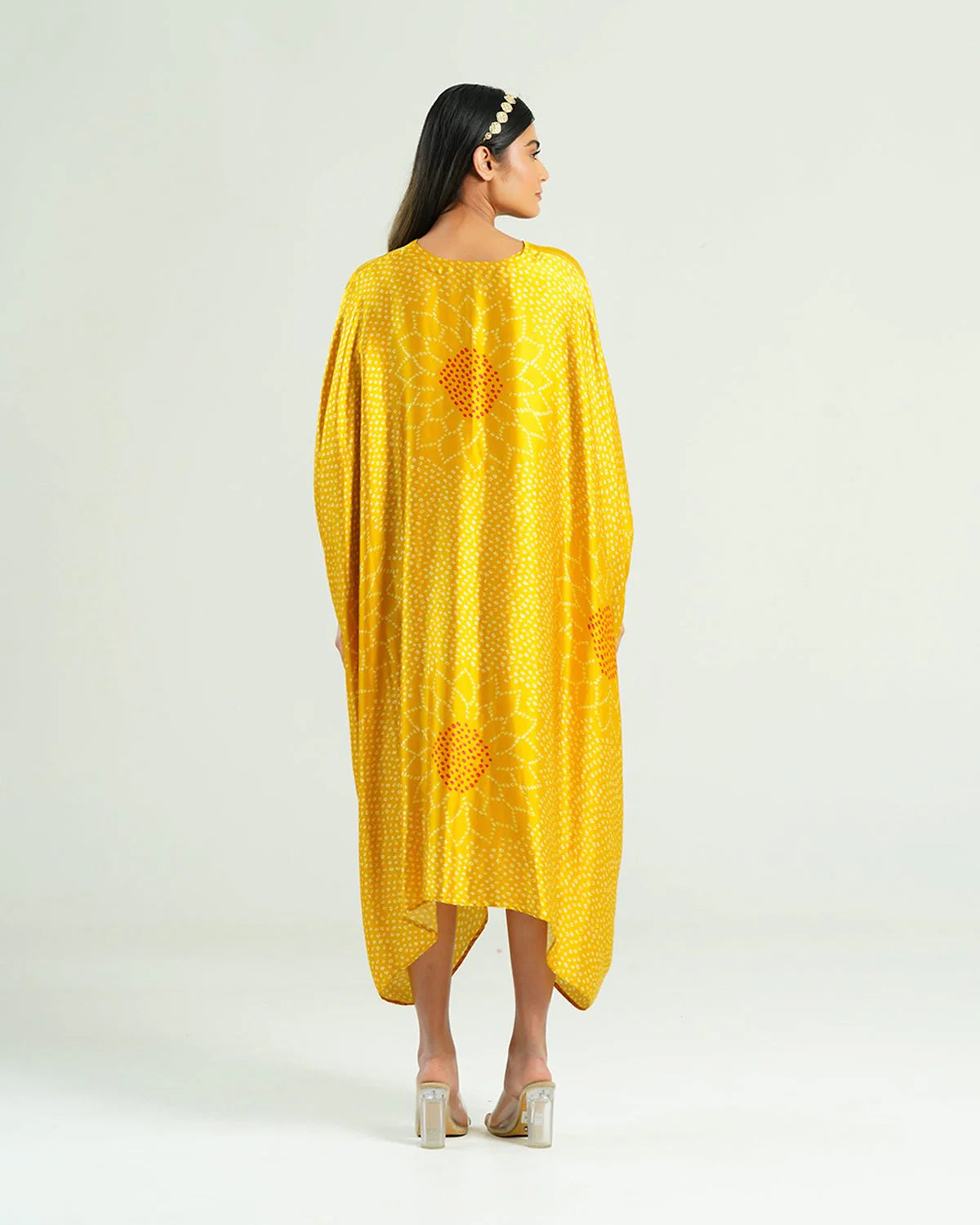 Yellow Kaftan Bandhej