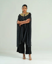 Bandhej Black & Gold Kurta Set