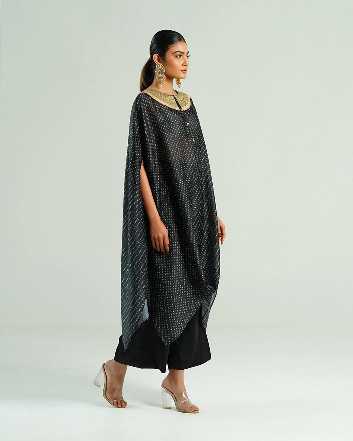 Bandhej Black & Gold Kurta Set