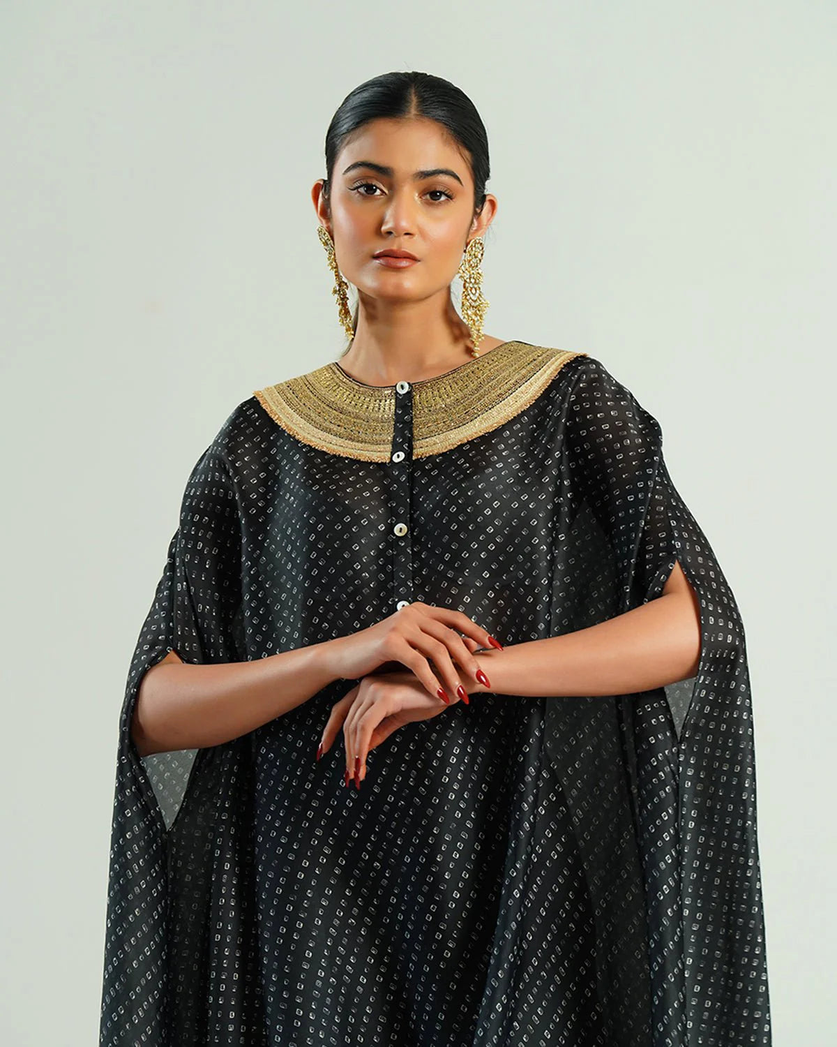 Bandhej Black & Gold Kurta Set