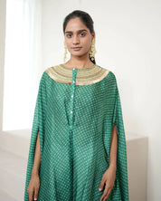 Bandhej Green & Gold Kurta Set