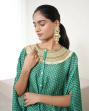 Bandhej Green & Gold Kurta Set
