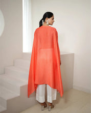 Bandhej Orange & Gold Kurta Set