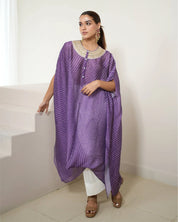 Bandhej Purple & Gold Kurta Set