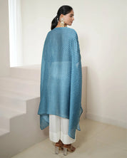 Bandhej Teal Blue & Gold Kurta Set