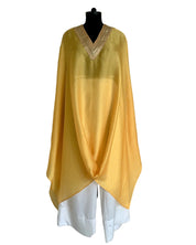 Bandhej Yellow & Gold V Neck Kurta Set