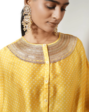 Bandhej Yellow & Gold Kurta Set