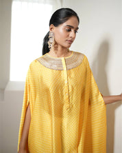 Bandhej Yellow & Gold Kurta Set