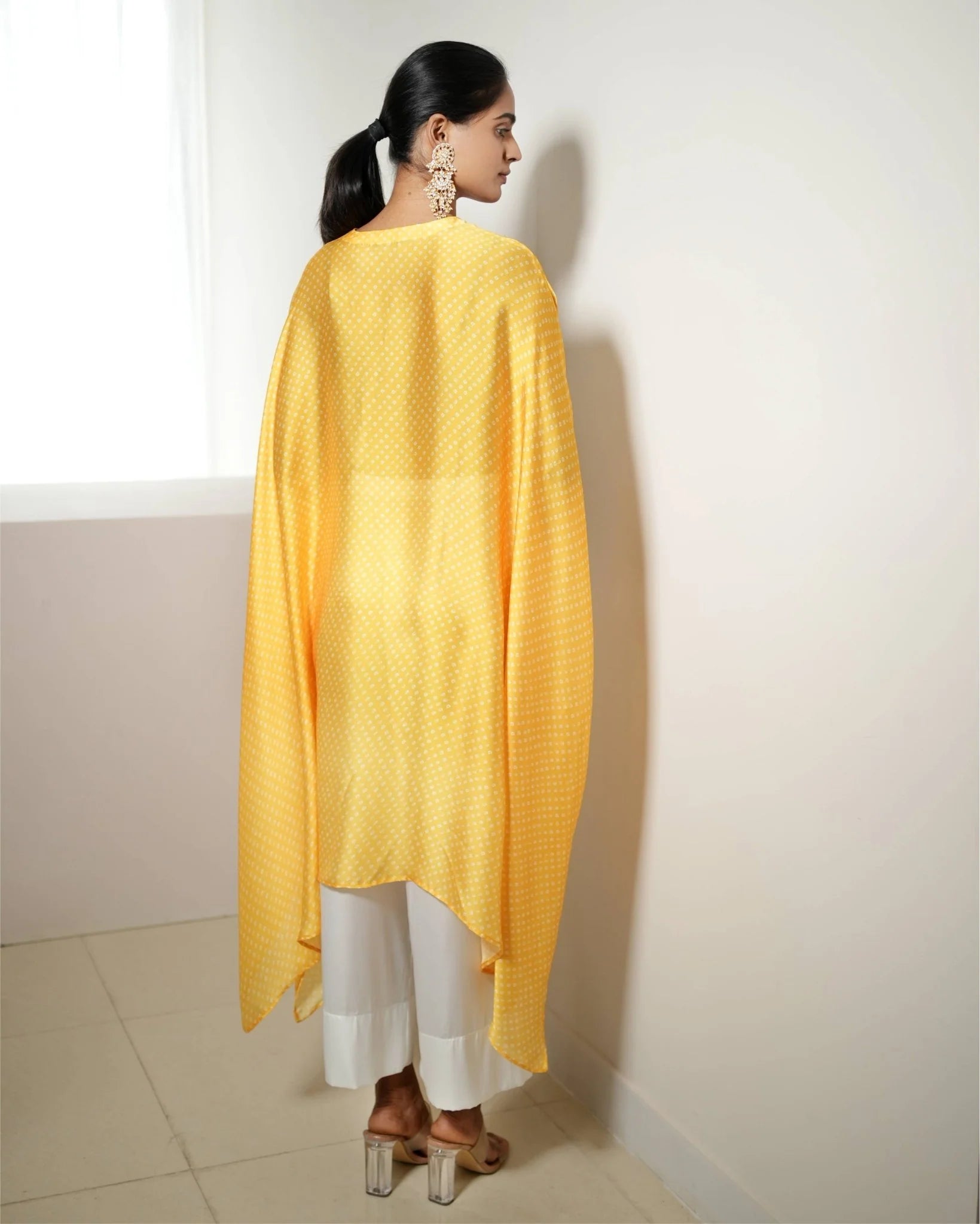 Bandhej Yellow & Gold Kurta Set