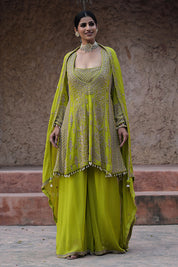 Lime Green Kurta Palazzo Set