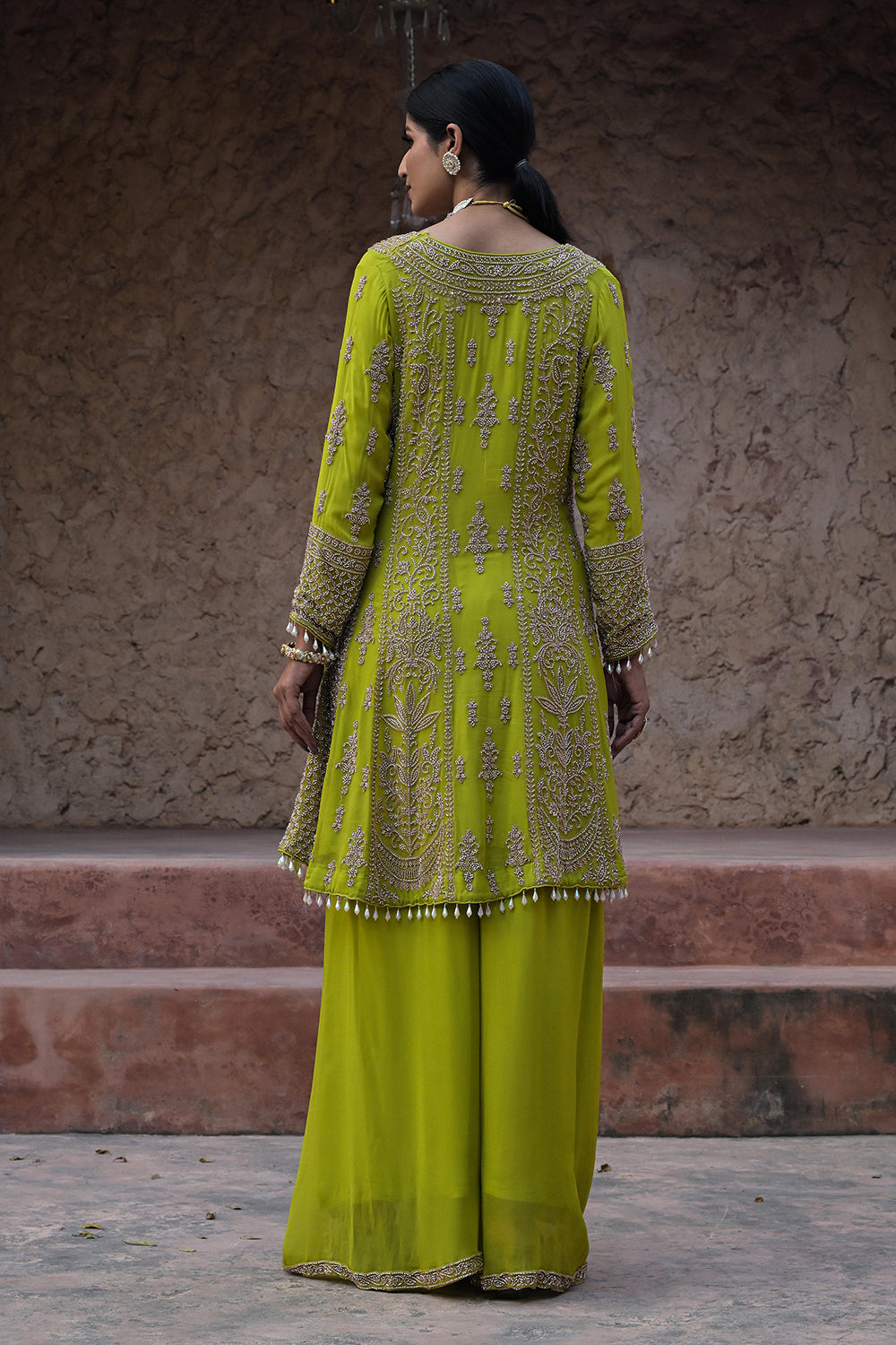Lime Green Kurta Palazzo Set