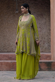Lime Green Kurta Palazzo Set