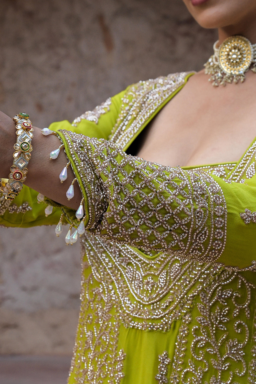 Lime Green Kurta Palazzo Set