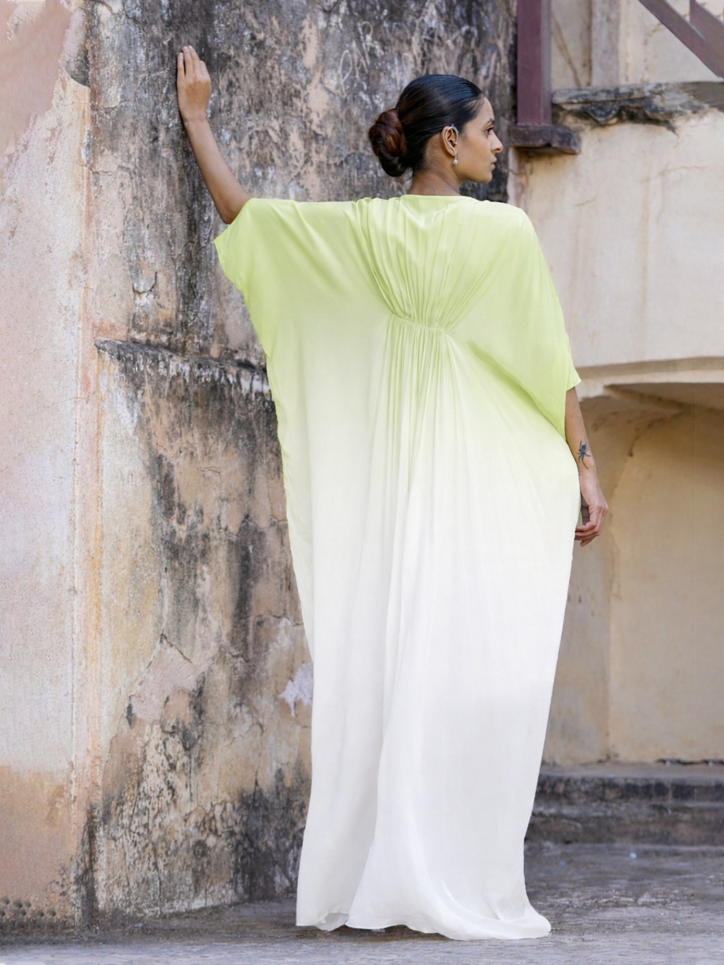 The Fleur Kaftan Lime Dress