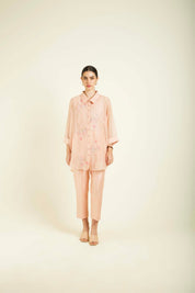 Old Rose Shirt And Straight Pants