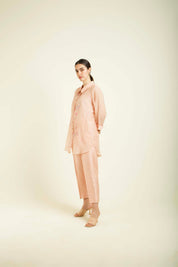 Old Rose Shirt And Straight Pants