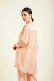 Old Rose Shirt And Straight Pants