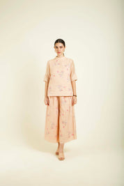 Old Rose Printed Top With Culottes