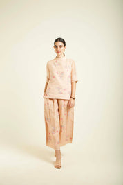 Old Rose Printed Top With Culottes